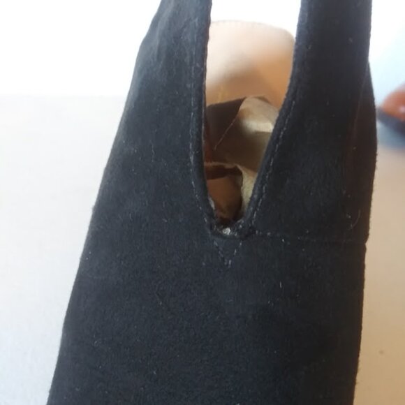 Shoe Dazzle Lucinda women's size 9.5 Black faux suede, open toe high heel shoes - Picture 11 of 16